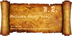 Maliska Rozália névjegykártya